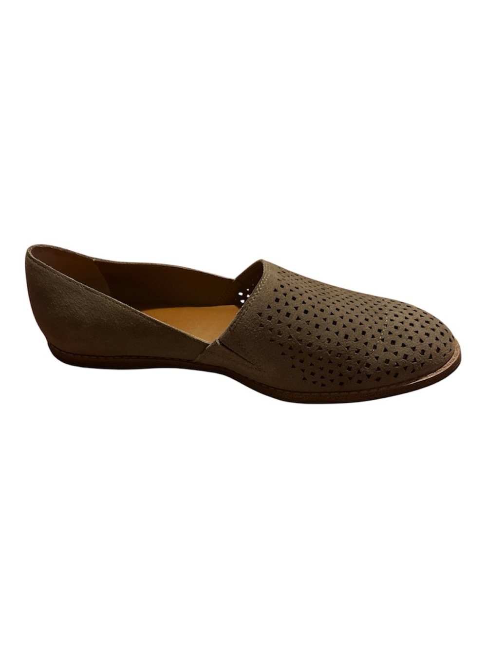 Sun + Stone Taupe Perforated Suede Slip-Ons - Picture 3 of 7